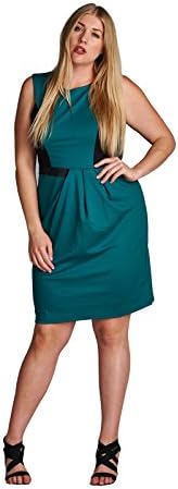 Christine V Plus Sleeveless Ponte Sheath Dress 3X Jade Black