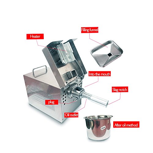 Oil Press Machine, PROMOTOR 110V Household Small Oil Presser Machine, Easily Extract Nut Peanut Sesame Rapeseed Walnut Oil