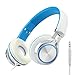 Intone Ms200 Stereo Low Bass Folding and Adjustable Headphone Earbuds - White / Blue
