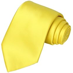KissTies Sunny Yellow Satin Tie Wedding Ties Mens