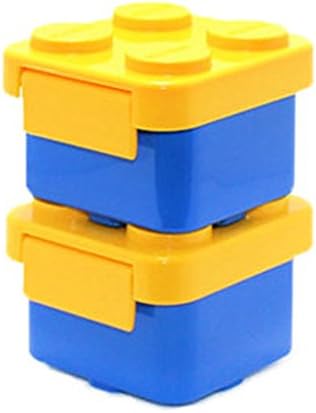 Stackable Lunch Box Bento Box Container Salad Box For Children Kids Picnic Travel (2Pack-miniYellow)