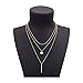 Shoopic Layered Coin Pendant Stick Bar Disc Sequins Lariat Multilayer Chain Necklace for Women