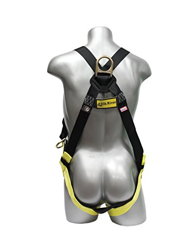 Elk River Universal Full Body Harness with Tongue Buckles and Fall Indicator, 3 Steel D-Rings, Polyester/Nylon, Fits Sizes Medium to 2X-Large