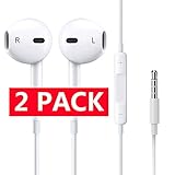 Earbuds, Jiand Headphones with Microphone Stereo Earphones with Mic and Remote Control for iPhone 6s 6 Plus 5s 5 4s 4 SE 5C iPad iPod 7 8 7s IOS S8 S7 S6 Note 1 2 3 2 In Ear Earbuds 2Pack
