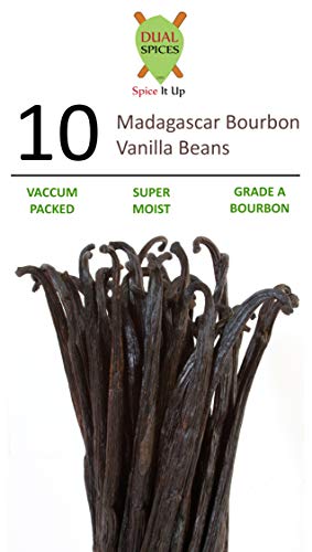 image for DUALSPICES - 10 - GRADE A Madagascar Bourbon Vanilla Beans (Vanilla Pl