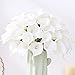 FENGRUIL 30 Pcs Artificial Calla Lily Flowers, 14'' Latex Real Touch Bridal Flowers Bouquet for Home Office Party Wedding Festival Table Centerpiece Decoration (White)