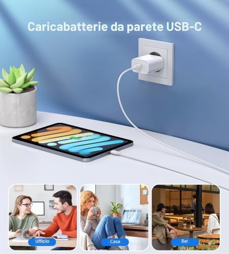 3-Pack 30W Caricatore i-Phone, Caricabatterie USB C
