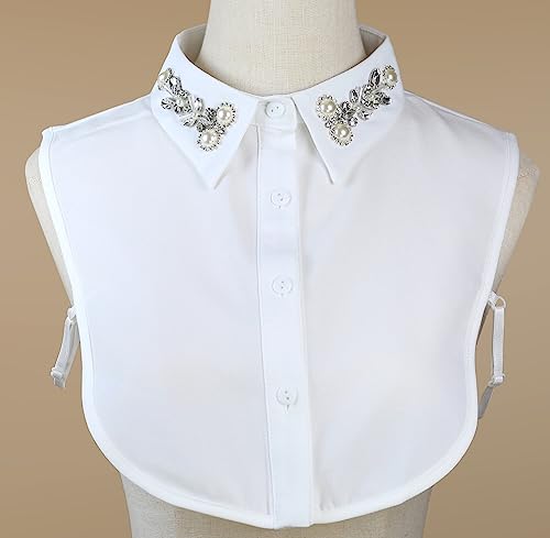 Joyci Diamond Pearl False Collar Peterpan Fake Collar Half Shirt Dickey