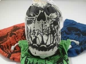 Large Orc Skull Dice Bag, Blue by Crystal Caste