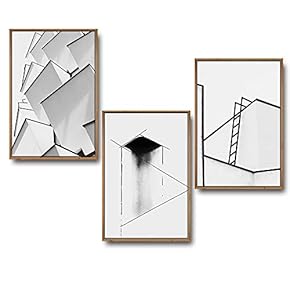 3 Piece Framed Canvas Wall Art for Living Room, Bedroom Buildings Theme Canvas Prints for Home Decoration Ready to Hang - 16"x24"x3 Panels