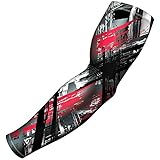 Pro-Fit Sports Compression Sleeve, Grey Red Black, XS