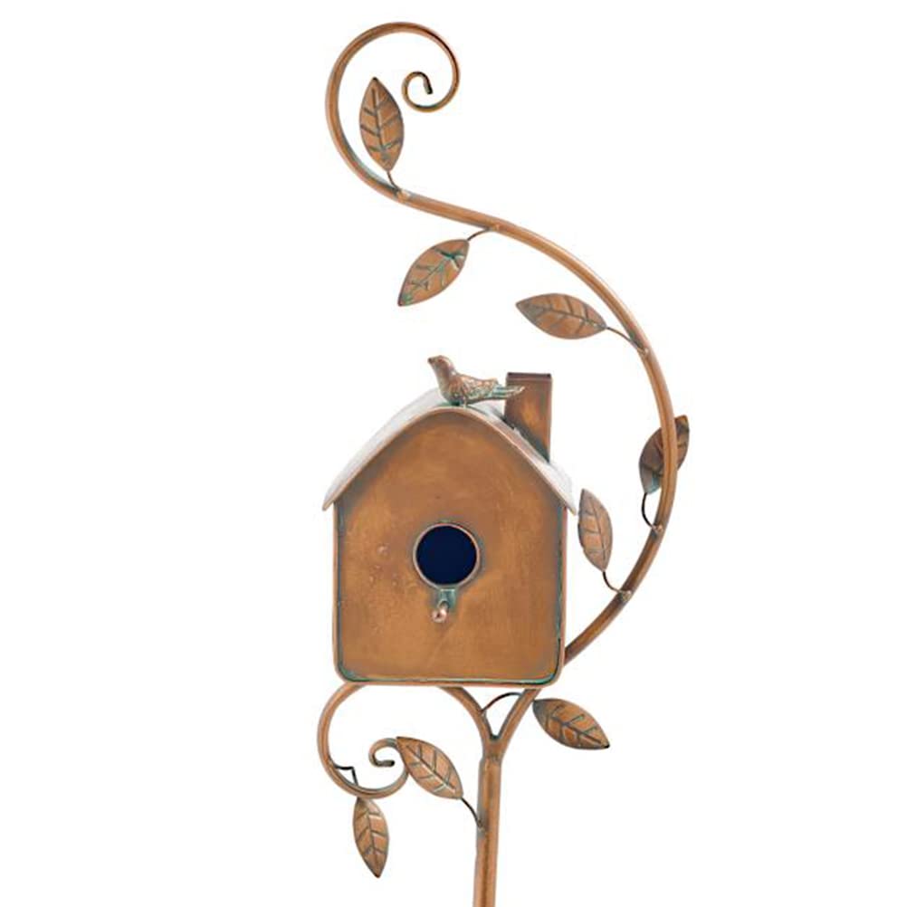 HEITIGN Metal Bird House with Stand,Ideal for a Variety of Birds, Art Little Bird House Garden Decoraton (10341666)
