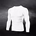 FITTOO Men's Compression Shirt Long Sleeve T-Shirt Dry Top White(M)