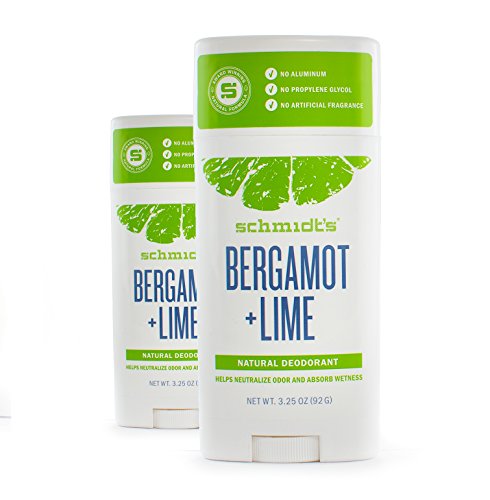 Schmidt's Deodorant, Bergamot + Lime, 3.25 oz (92 g) - 2pc