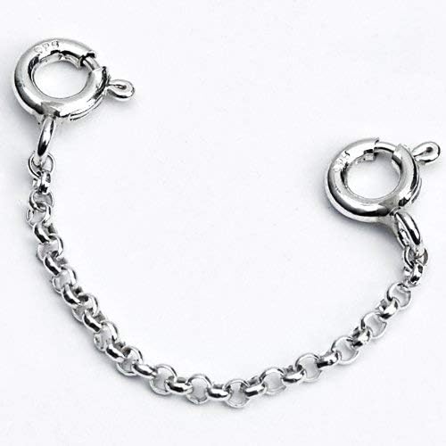 925 Sterling Silver 1.5"-3" Bracelet/Necklace Safety Chain (1mm)
