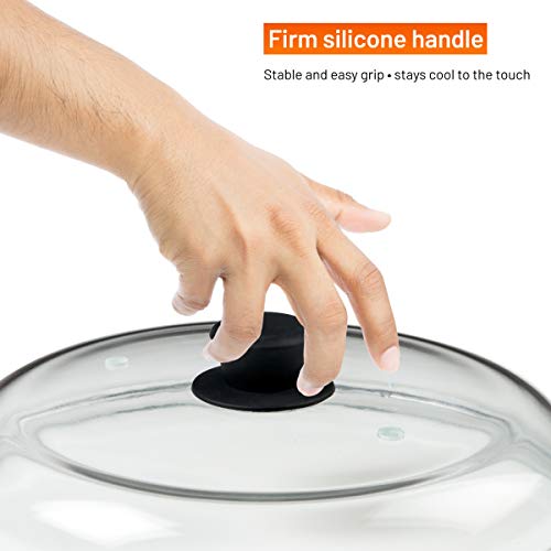 Bezrat Microwave Glass Plate Cover Splatter Guard Lid with Easy Grip
