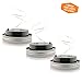 Solar Mason Jar Lights - 3 Pack of Lids for Regular Mouth Mason Jars - Soft White Color - 8 Fairy Lights per string for a firefly effect