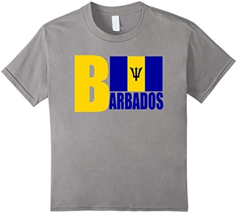 Kids Storecastle: Barbados Flag Bajan Pride Barbadian T-Shirt 12 Slate