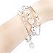 fastgo Compatible for Fitbit Ionic Bracelet Bands, Replacement Band Feminine Handmade Artificial Bling Wristband for Women (White)