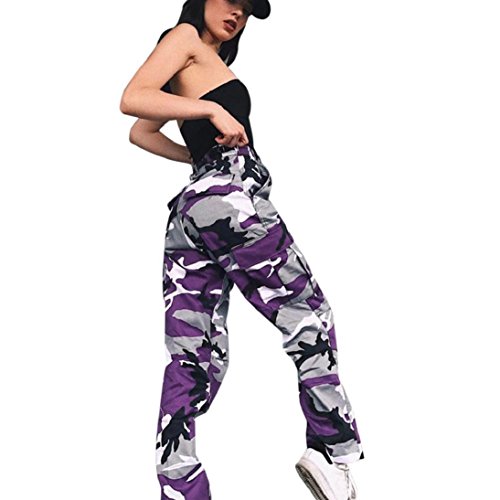 Purple Women Camouflage Pants Fheaven Women Camo Cargo Pants