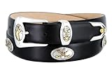 Bayside Italian Designer Golf Concho Belt Smooth Black Belts
