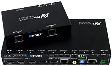 AVProconnect AC-SW411-AUHD-KIT 4x1 HDMI Switcher with Mirrored HDBaseT Output and Audio Extraction/Receiver Included