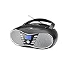 Dual P 60 BT Draagbare Boombox (FM-radio, cd-speler, Bluetooth voor audiostreaming, USB-aansluiting) zwart