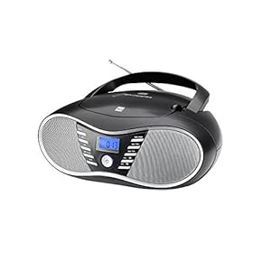 Dual P 60 BT Draagbare Boombox (FM-radio, cd-speler, Bluetooth voor audiostreaming, USB-aansluiting) zwart