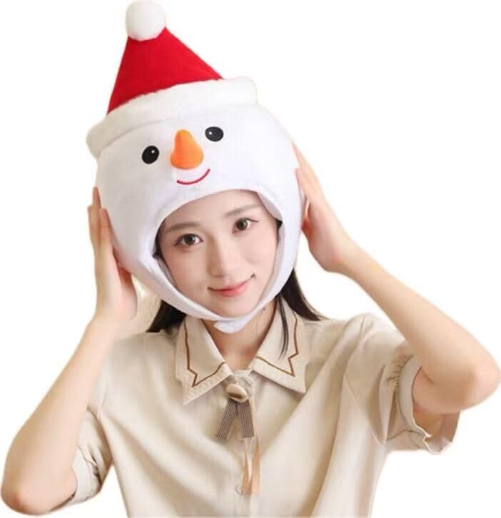Novelty Christmas Tree Hat Funny Snowman Hat Party Photo Props Cute Plush Costume Headwear Adjustable Fancy Dress Headwear Adult Halloween Christmas Carnival Party Photo Props Posing Accessories