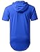 URBANCREWS Mens Hipster Hip Hop Short Sleeve Hoodie w/Zippers Royal, L