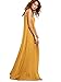 Verdusa Women's Casual Sleeveless Deep V Neck Knitted Shift Sexy Maxi Long Yellow L