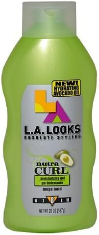 L.A. Looks Nutra Curl Moisturizing Gel, Mega Hold 8 20 oz (Pack of1) by LA Looks
