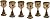 Jeweled Gold Goblets (set of 6)—Royal Goblets, Medieval Cups
