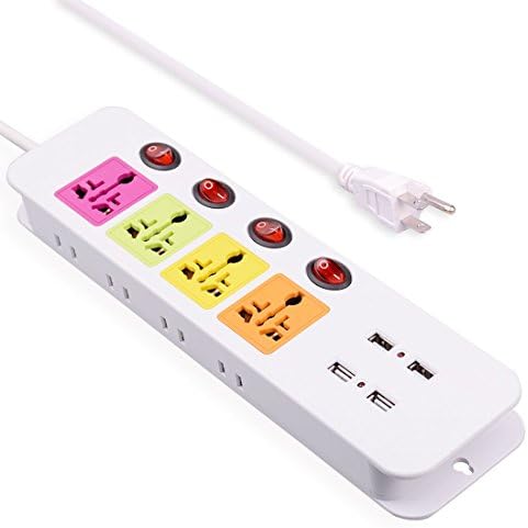 Surge Protector Power Strip,Haimi Tree 8 Outlets 4 Smart USB Charging Ports 8foot Cord,Multi-Port USB Wall Charger Desktop Hub Portable Travel Charger
