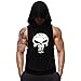SZKANI Mens Skull Print Sleeveless Fitness Vest Bodybuilding Stringers Workout Tank Tops
