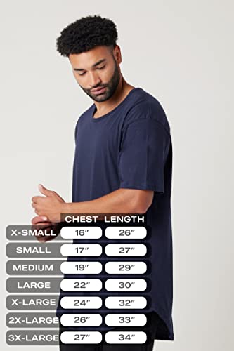 LETAOTAO Men's Hipster Longline T-Shirt - Drop Cut Scallop Tail, Slim Fit For Gym & Workout, White, 3X-Large Tall - View #7
