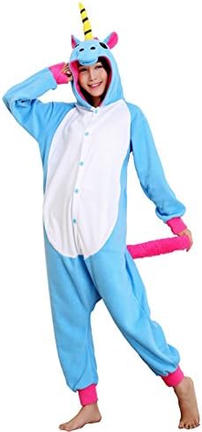 Harvey Unsex Nightclothes Sleepwear Cosplay Kigurumi Flannel Anime Cartoon Onesie Adult Pajamas Nighty Blue Pegasus Unicorn Size S