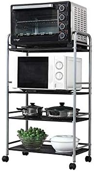Shelf, 4-Story Kitchen Cart - IKEA Kitchen Racks - Microwave Oven Rack - Oven Rack - Pot Rack Floor Multi-Layer (Size: 60x32x100cm)