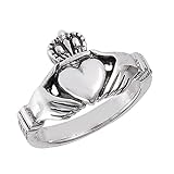Sterling Silver Women's Friendship Claddagh Heart Ring (Sizes 1-10) (Ring Size 7)