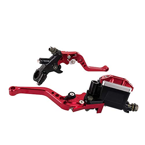 22mm Motorcycle Brake Pump Handles Hydraulic Cylinder Master Reservoir Lever Kit For Honda For Yamaha Scooter Sport Bike (Red) - Thumbnail 3