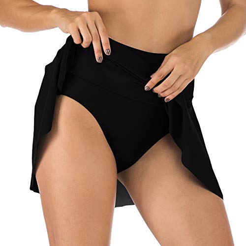 Women's Active Swim Skirts with Briefs High Waisted Bikini Skirt Bottom