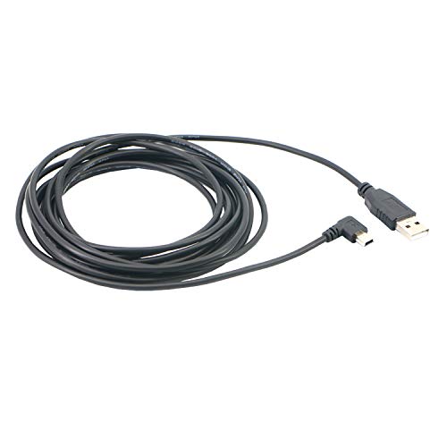Spofit USB 2.0 A-Male to 90 Degree Mini-B Male Mini USB Charging Cable Data Car Vehicle Power Charger for GPS Rearview Mirror Backup Camera (11.5 Feet, Right Angled)