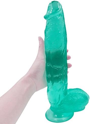 Huge-Dild0, 11.42 Inches Huge-Dild0 with Sculpted Skin Details Long-Cock and No Any Sensitive Words on The Package,01-H27-GG Clear Green Color