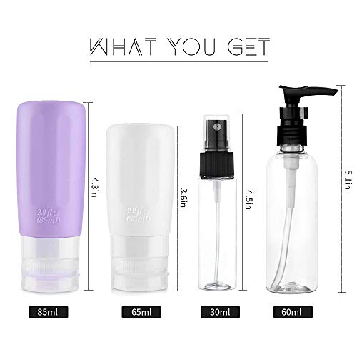 image for 22 Pack Travel Bottles Set - Cehomi 3 Ounce Leakproof Silicone Refilla