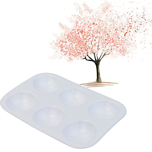 baotongle 30 PCS Plastic Palettes Paint Tray 6 Well Rectangular Watercolor Palette Painting Tray, White - Thumbnail 4