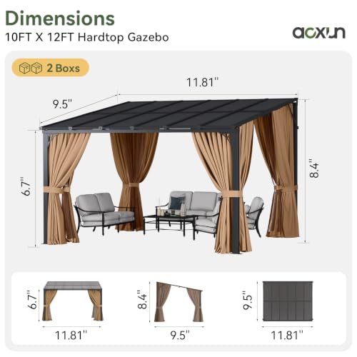 Aoxun 12'x10' Lean-to Gazebo Review: Wall-Mounted Pergola with Mosquito Net and Curtains image 17