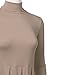 Doublju Womens Basic Long Sleeve Turtleneck Flared Tunic Top