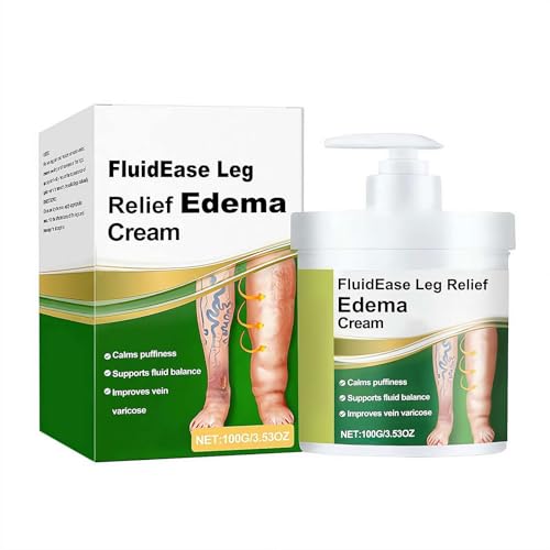 Professional Leg Circulation Cream,Fluidease Leg Therapy Edema Cream,Fluid Ease Therapy C-ream,Lymphatic Drainage Massage C-ream,Edema Relief for L-egs and Feet, Effectively Reduce L-eg Discomfort