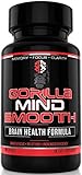 Gorilla Mind Smooth Nootropic Formula – Memory · Focus · Mental Clarity · No Jitters - DMAE, Alpha GPC, TeaCrine, Bacopa Monnieri, L-Theanine & More - 90 Capsules