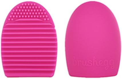 OVERMAL Cleaning MakeUp Washing Brush Silica Glove Scrubber Board Cosmetic Clean Tools (One Size, Hot pink)
